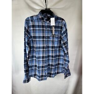 Buffalo David Bitton Mens Blue Pink Plaid Long Sleeve Button Down Shirt NWT